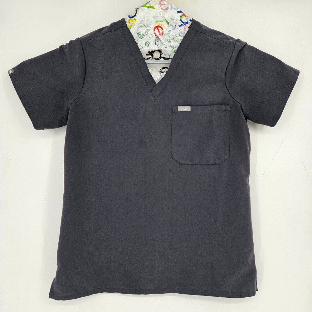 Figs Scrub Top Womens Small Catarina One Pocket Gray Healthcare Uniforms Nurses